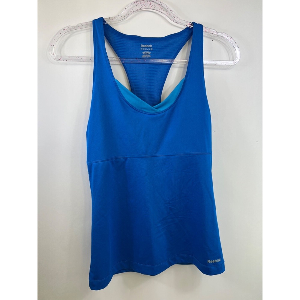 Reebok Crossfit Blue Play Dry Racerback Tank Top Run Gym Women's Size Medium
